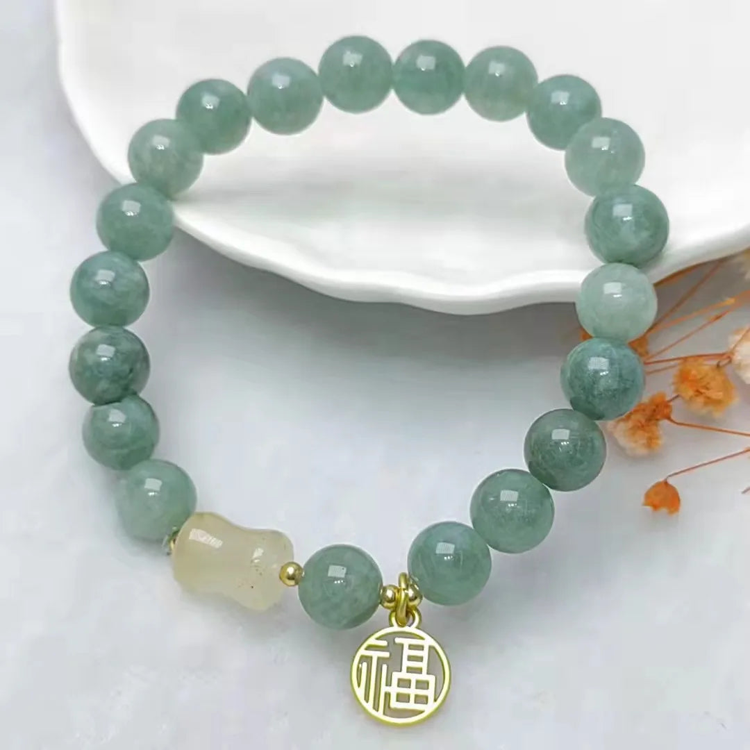 Ins Fu Character Lucky Jade Crystal Antique Bracelet Creative Bohemian National Pendant Bracelet Cute Feminine Fashion Gift Qme