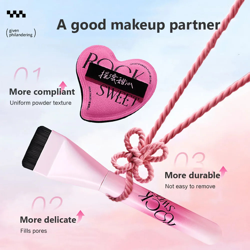 ROCK SWEET Flat Foundation Brush Sponge Puff Soft Reusable Powder Qme
