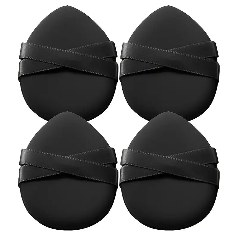 Makeup Sponge Powder Puff Foundation Concealer Teardrop Setting Pads Qme black 4 pcs