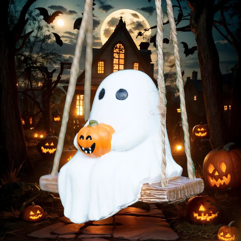 Ghost Pumpkin Ornaments Halloween Swing Holding Weather-resistant Qme