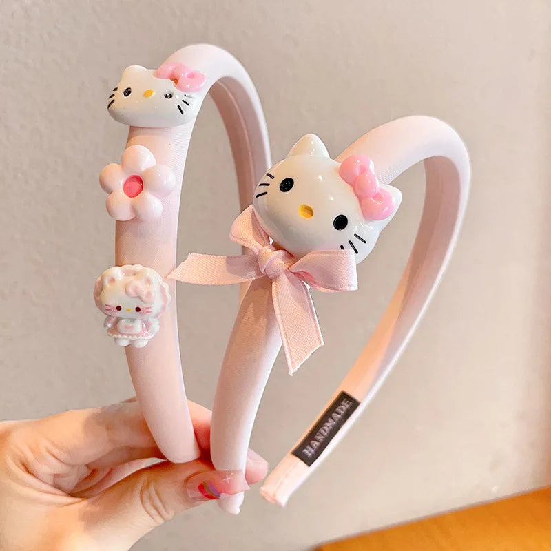 Hello Kitty Kuromi Hair Accessories Cute and Adorable Headbands That Don't Tighten the Hair Versatile Hair Clips and Accessori Qme 11