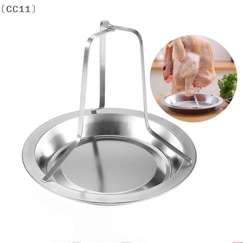 CC11Stainless Steel Chicken Roasting Stand Indoor Outdoor Cooking Qme