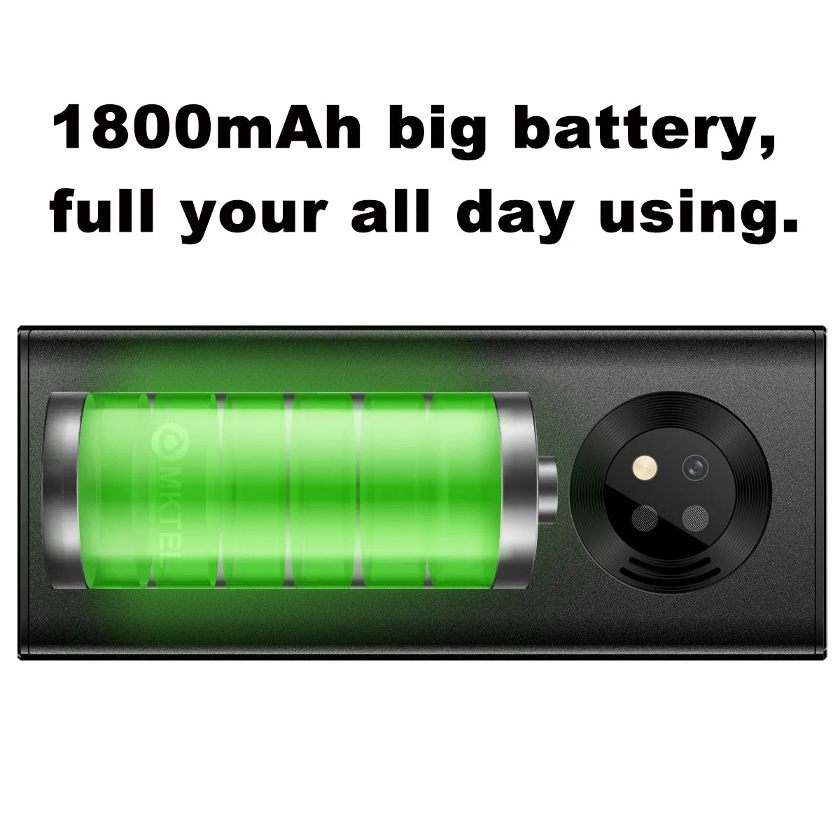 MKTEL EXO Feature Phone Senior Mobile Phone Dual SIM Dual Standby 1.77" Display GSM MP3 MP4 FM Radio Strong Torch Loud Speaker Qme