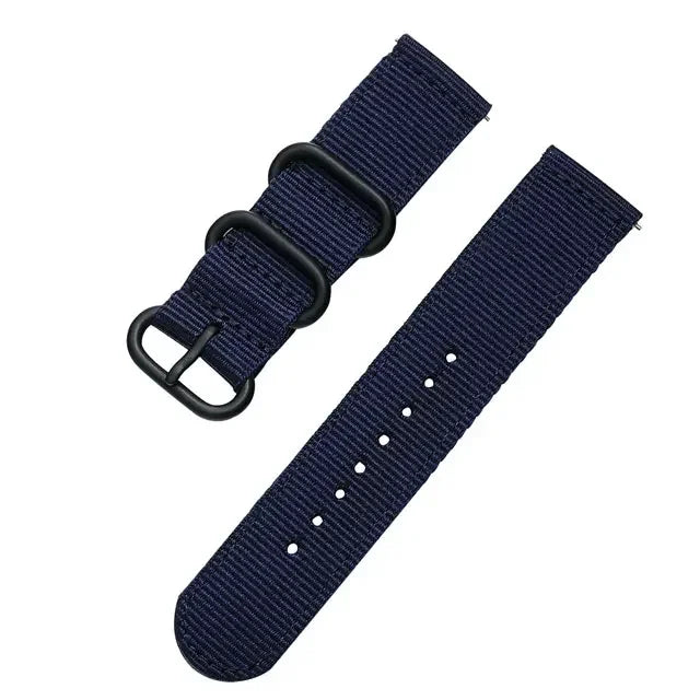18mm 20mm 22mm 24mm Nylon Fabric Watch Bands Sport Strap For Samsung Galaxy Watch 3 Band Bands Amazfit GTR GTS Huawei GT2 Qme Blue 24mm