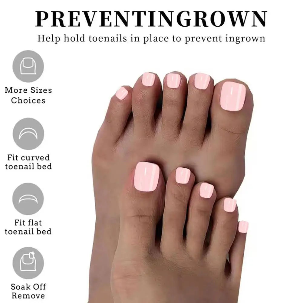 Solid Colored Toe Armor Toenails Feet Artificial Nails Nails Cover Toe Solid Fake False Color False Patch Toenails Full Nai M5T0 Qme