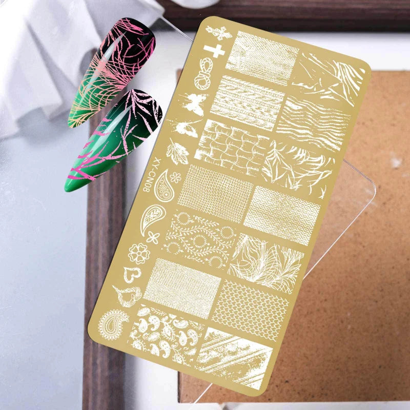 Template Stencils Bowknot Patterns Nail Stamping Plates Nail Art Stamper Kawaii Bow Image Plate Manicure Tools Qme