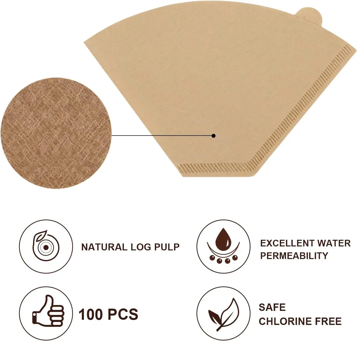4 Cone Coffee Filters 8-12 Cup Disposable Filter Pour Over Drip Maker Qme