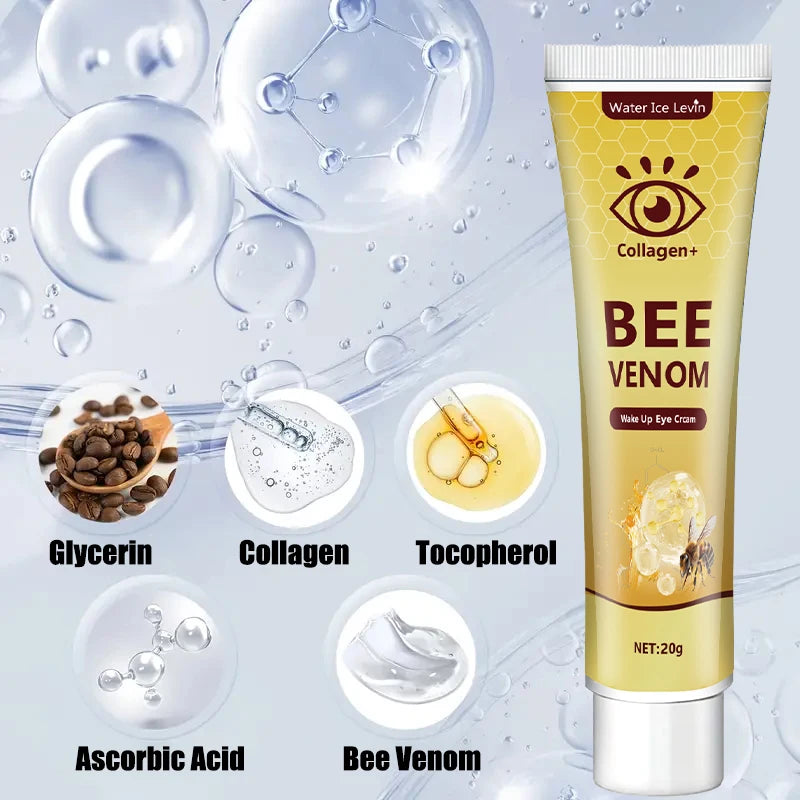 Bee Venom Tube Eye Cream, Lightweight Texture, Elegant Feel, Infuses Moisturizing Energy to the Skin Around the Eyes, Making the Eyes Appear Brighter, More Charming, and Radiant Qme