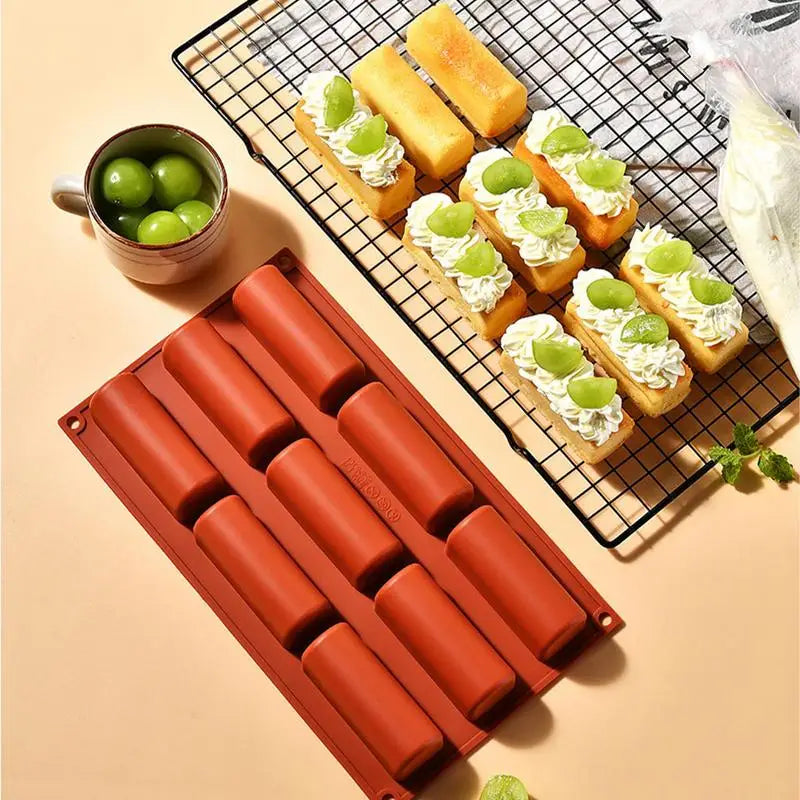 Silicone Chocolate Molds 9 Cavity Deep Bar Thick Mold Stuffed Cake Qme