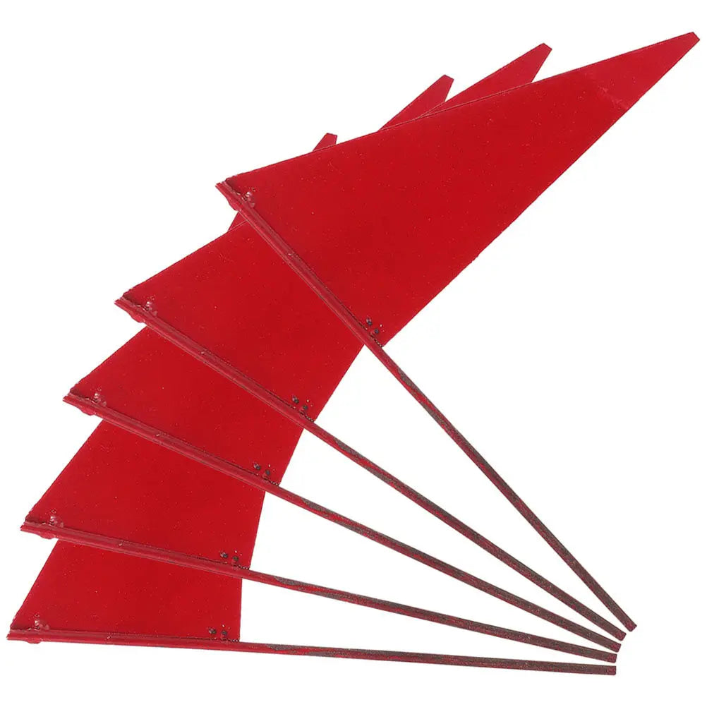 5Pcs Premium Iron Triangular Flags High Visibility Red Lawn Marking Flags for Garden Sprinklers Yard Supplies Landscaping Qme