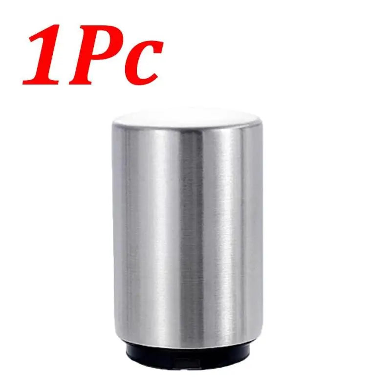 Automatic Stainless Steel Beer Bottle Opener Magnet Beer Opener Stainless Steel Push Down Opener Wine Kitchen Bar Tools Qme Silver