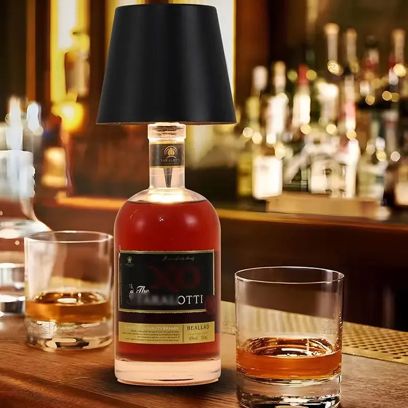 Wine Bottle LED Wireless Table Lamp 3-color Infinitely Dimmable USB Qme