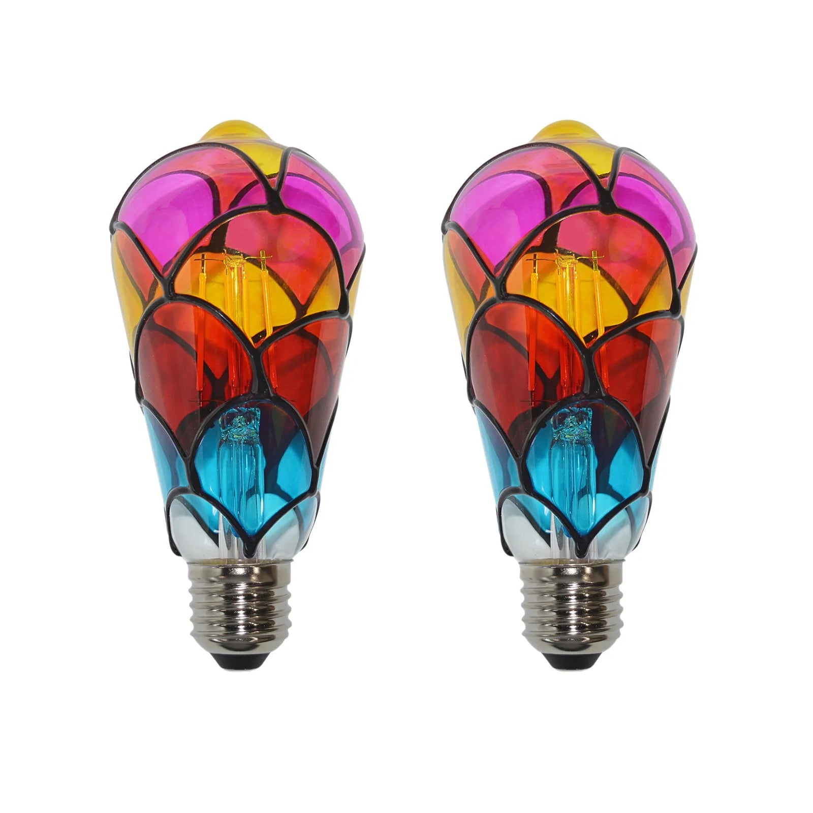 Colorful Bohemian Style Stained Glass Pendant Lights Mediterranean Lamp for Home Dining Room Bar and Patio Atomsphere Decoration Qme C