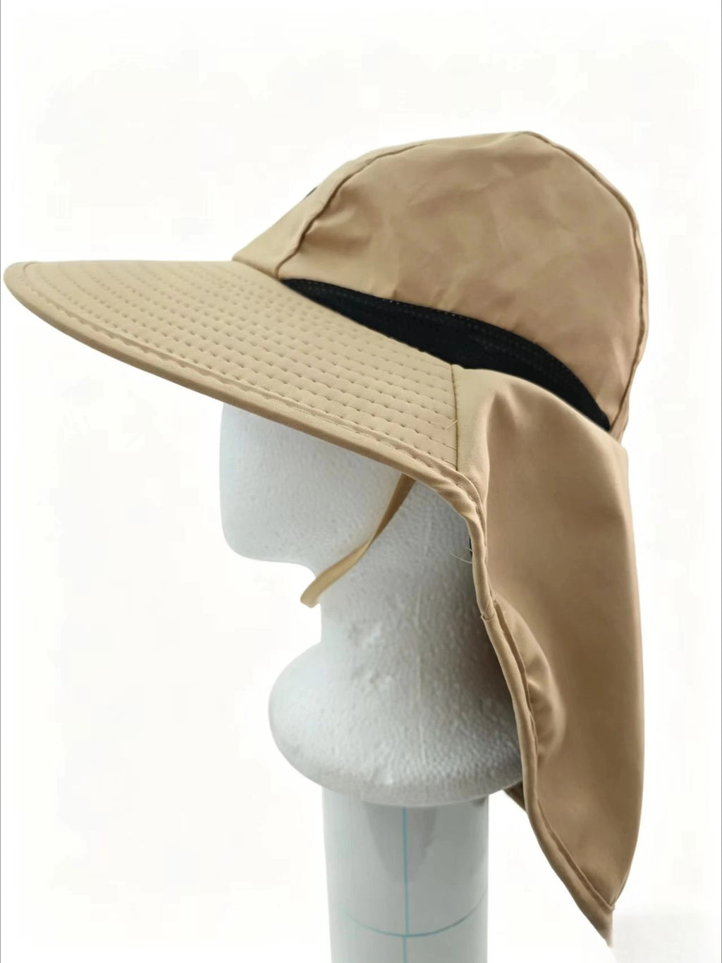 Unisex Summer Wide Brim Waterproof and Quick-drying Panama Caps Outdoor Visor Bucket Hats Mesh Breathable Sun Hat with Neck Flap Qme