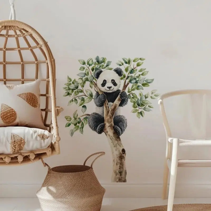 PVC Home Decor Cartoon Cute Panda Tree Branch Wall Stickers Kids Room Qme