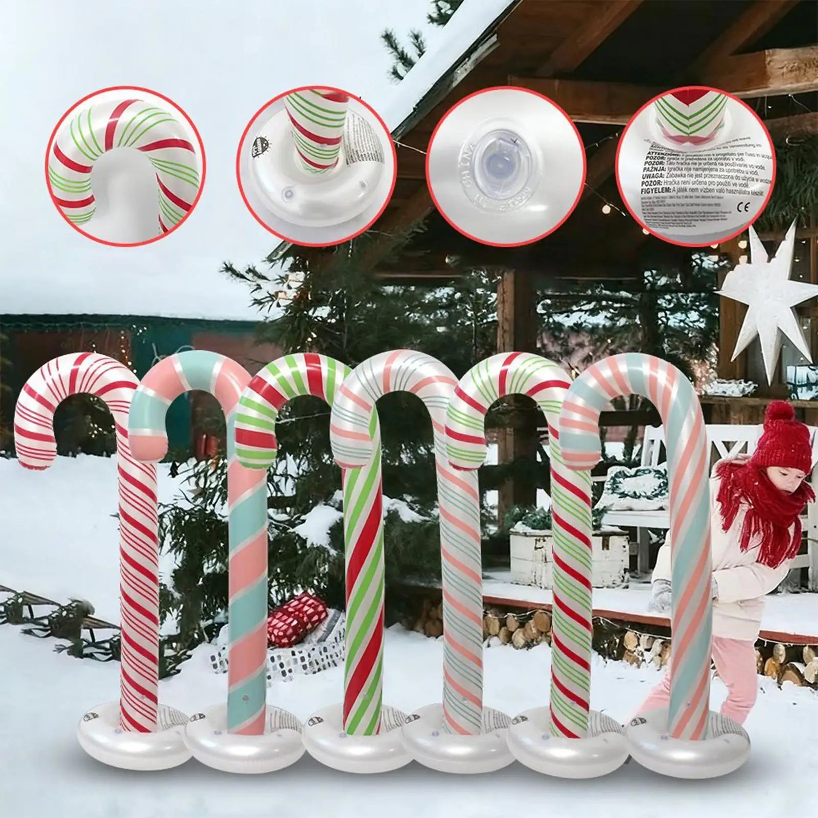 Christmas Inflatables 4 26ft Candy Cane Ornament 6 Inflatable Canes Qme