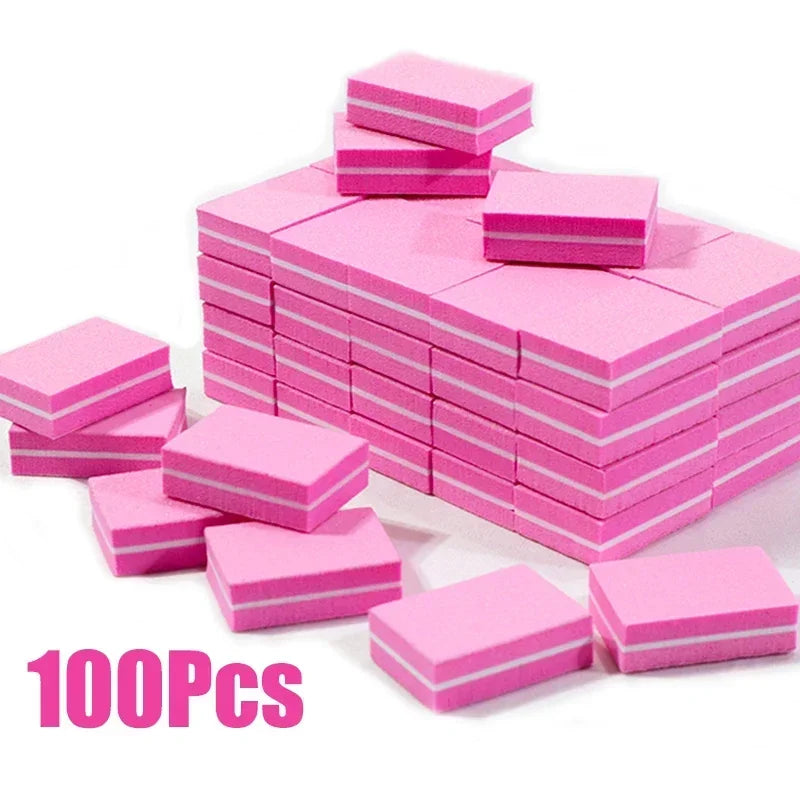 10-100PCS Mini Buffing Sanding Files Block Pedicure Care Nail Art Buffer Polish Manicure Pedicure Nail File Tools Nail Charm New Qme