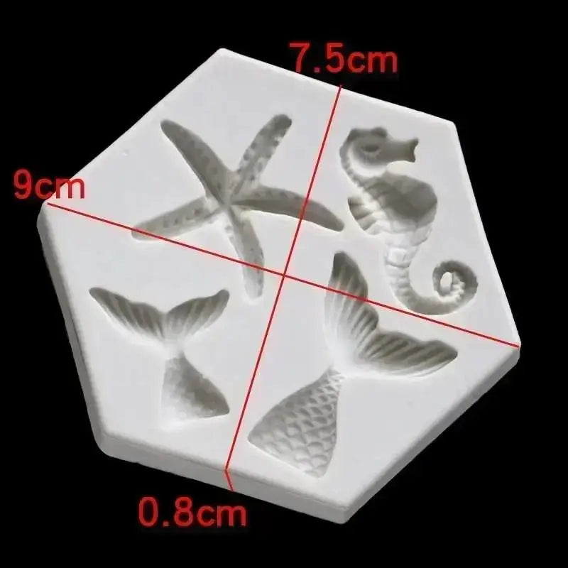 Silicone Handmade Molds Mermaid Fish Tail Marine Life Fondant Qme