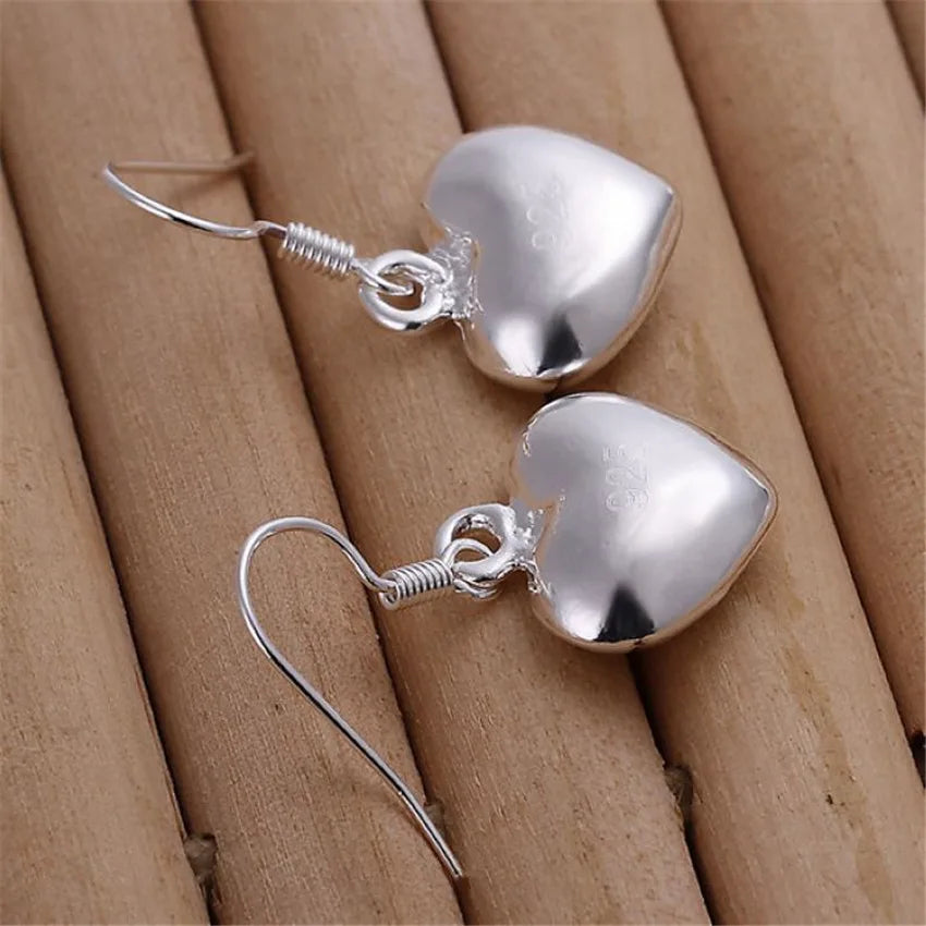 925 Sterling Silver Earrings for Women Fashion Jewelry Love Heart Earrings Couple Gifts Trendsetter Recommendation Qme