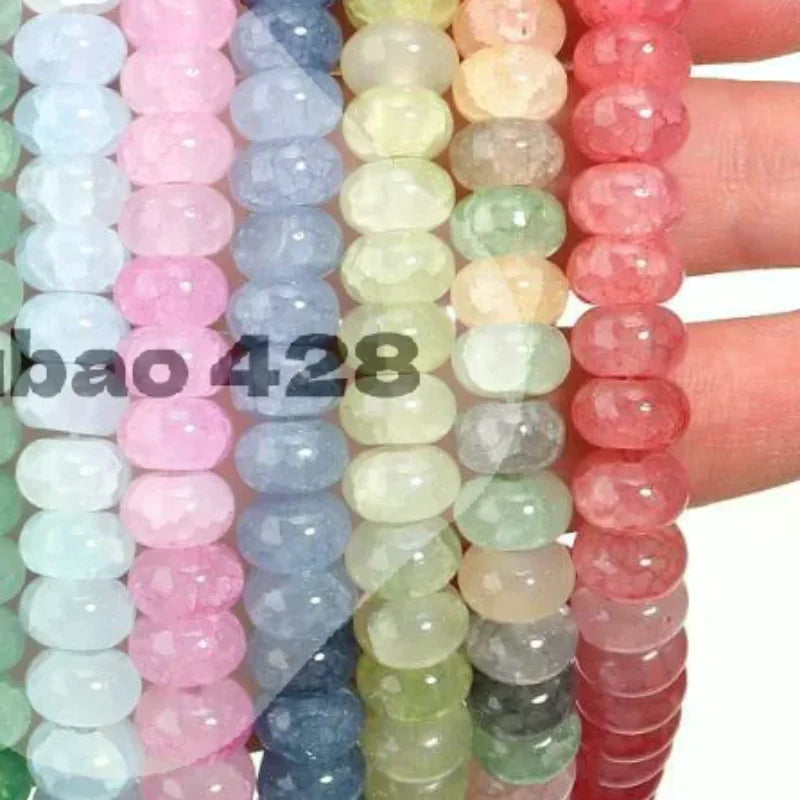5x8mm Colorful Loose Glass Beads Abacus Flat Round Style for DIY Jewelry Making Home Craft Activities Qme