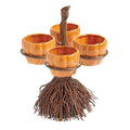 Multifunctional Halloween Wooden Snack Bowl Stand Halloween Creative Snack Basket 3/4/6 Bowls Qme B One Size
