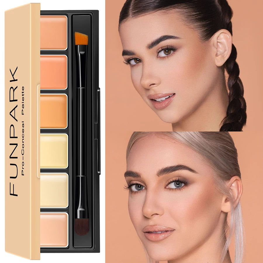 6-color Concealer Blush Palette Cream Matte Highight Contour Makeup Qme