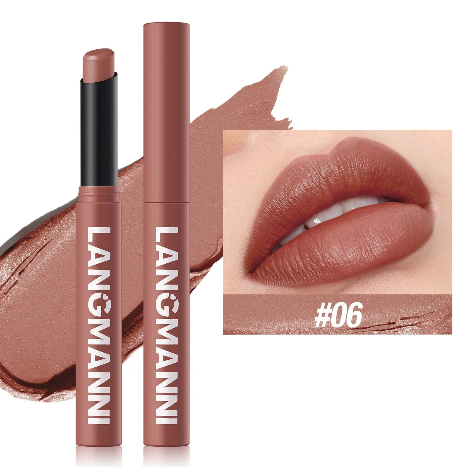 Slanted Tip Lipstick High Shine Pearl Lipstick with Glitter Creamy Texture Hydrating Long Lasting Lip Makeup Cosmetics Lip Stick Qme Matte 06