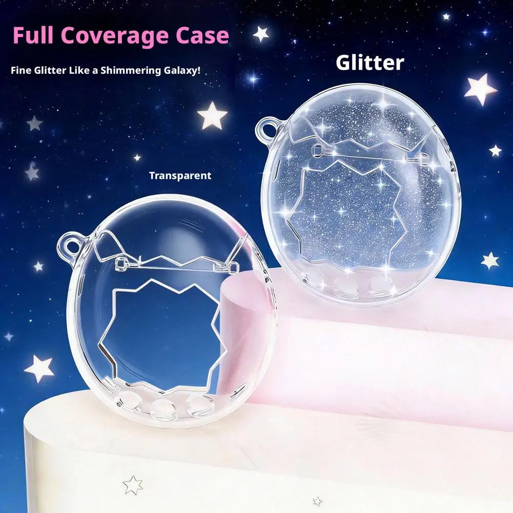 Shinny Clear Protective Case for Tamagotchi Paradise Cute Transparent Shell Full Protective Acrylic Case Anti-Fall Anti-Scratch Qme
