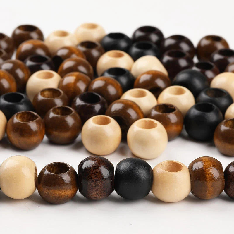 Maple Wood Beads Large Hole DIY Jewelry Packaging Garment Accessories Qme