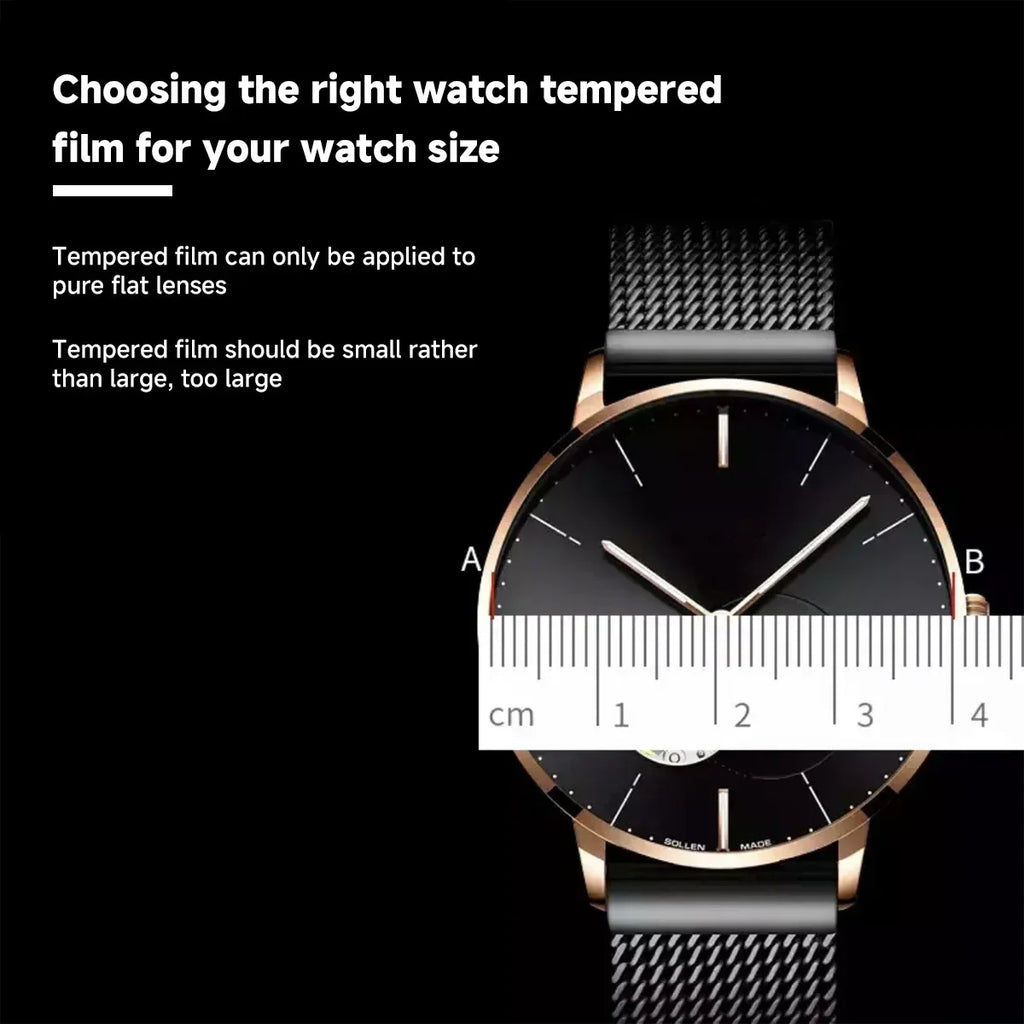 Universal Tempered Glass Smartwatch Screen Protector Protective Film 28mm 30mm 32mm 38mm 40mm 41mm 42mm Diameter 26-46mm Qme
