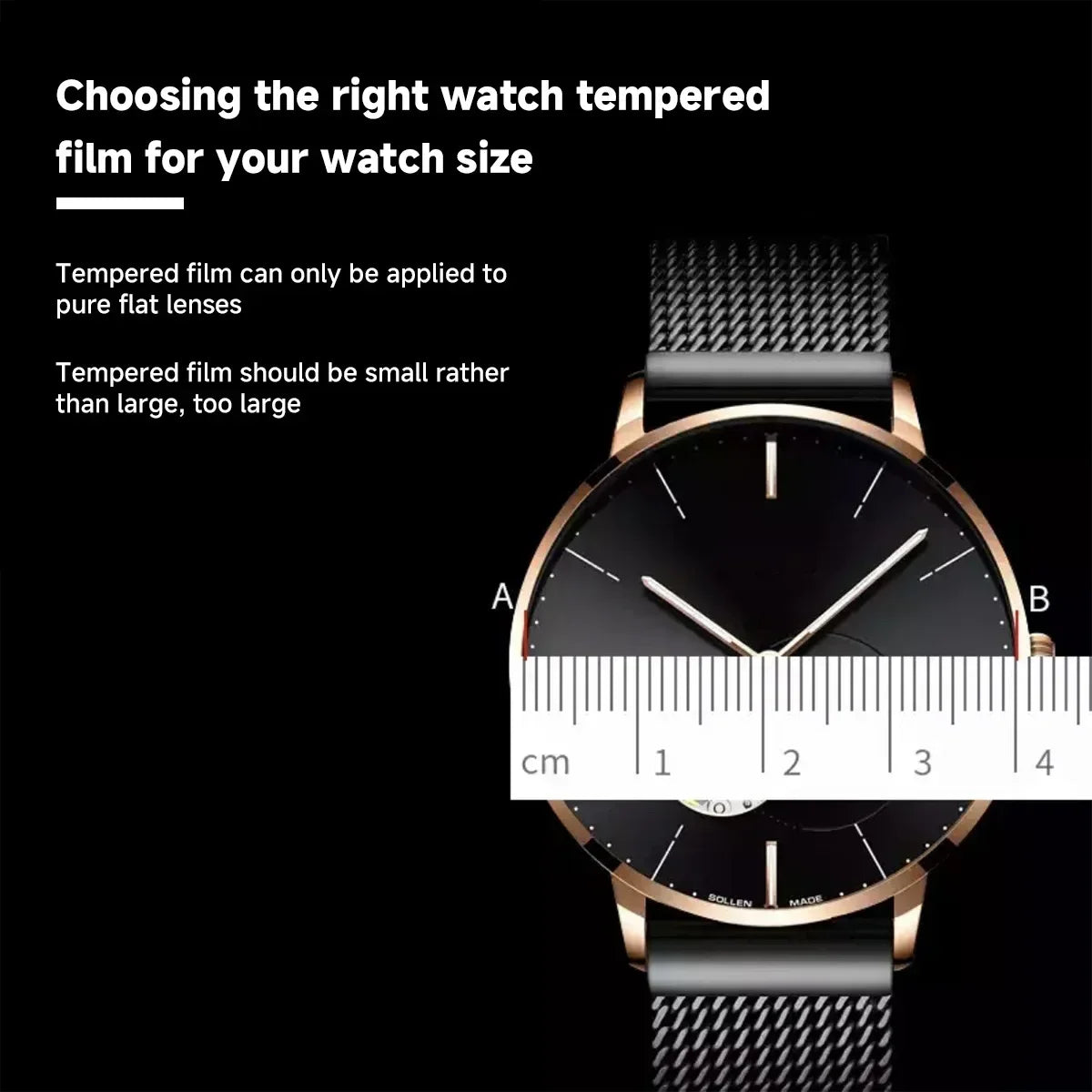 Universal Tempered Glass Smartwatch Screen Protector Protective Film 28mm 30mm 32mm 38mm 40mm 41mm 42mm Diameter 26-46mm Qme