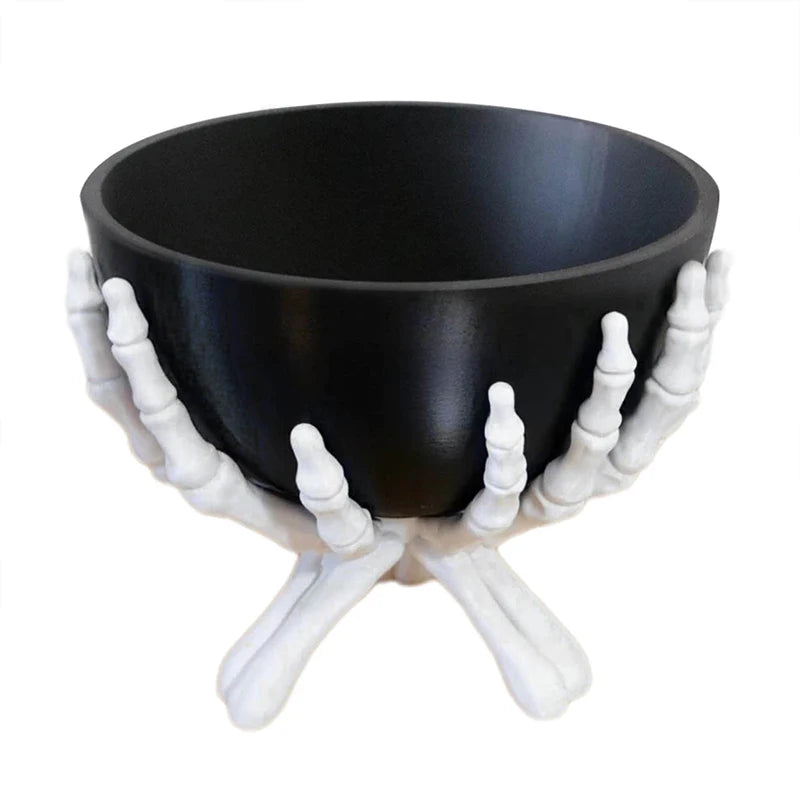 Multifunctional Halloween Candy Bowl Gothic Skeleton Hands Storage Qme