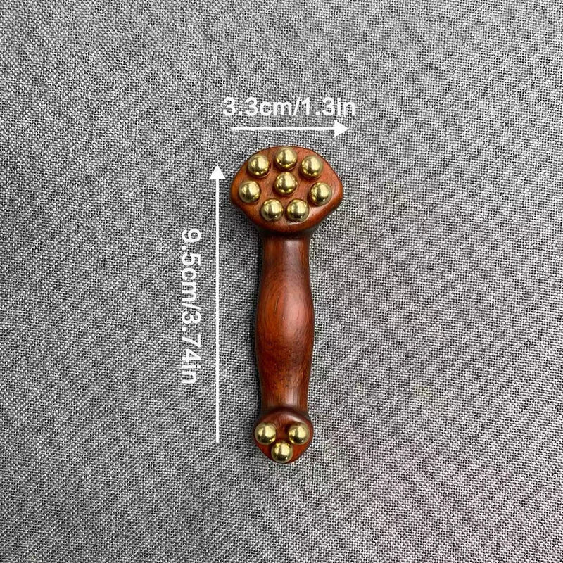 Double Ended Facial Fascia Lifting Tool 11 Brass Gold Bead Sandalwood Qme B rosewood