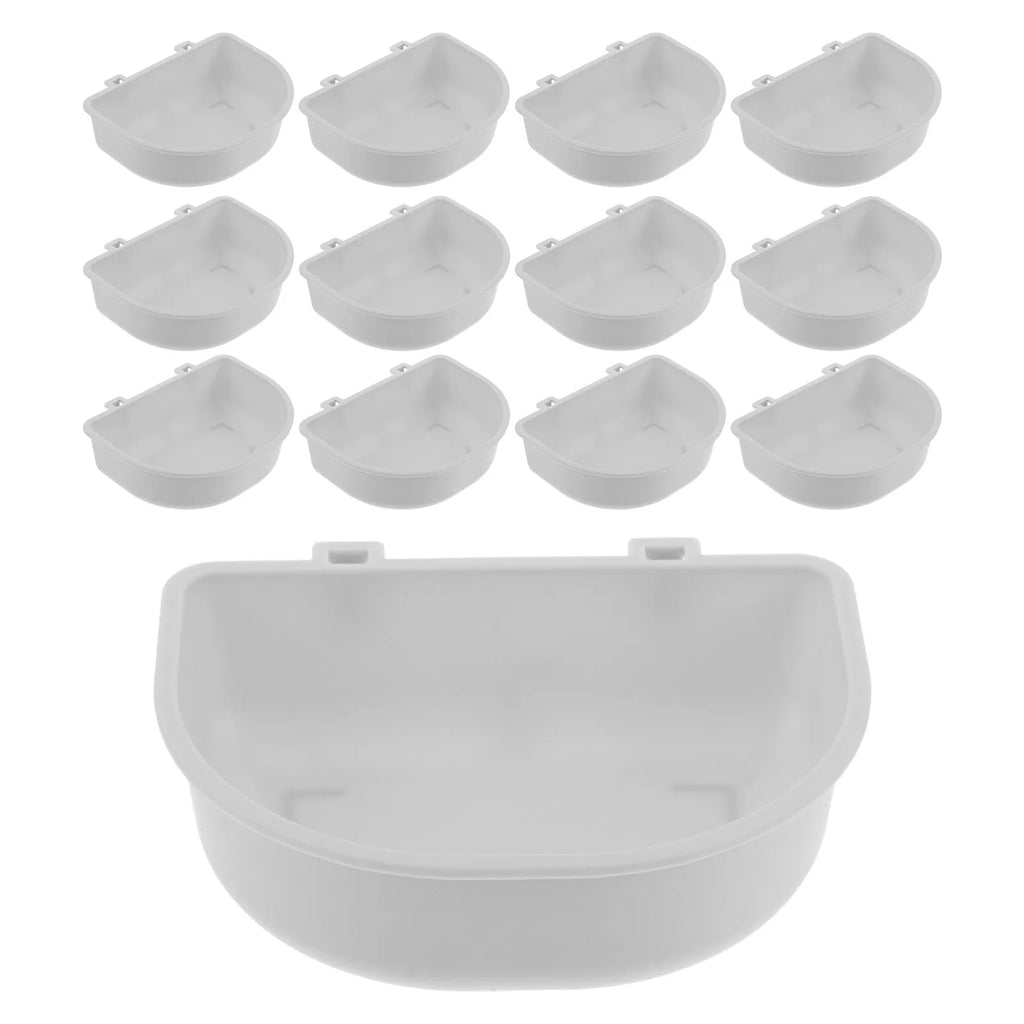 15Pcs Hanging Cage Feeder Pet Bowl Kennel Food Water Cup Puppy Dog Cat Rabbit Bird Grey Leakproof Hanging Pet Bowl Qme Default Title