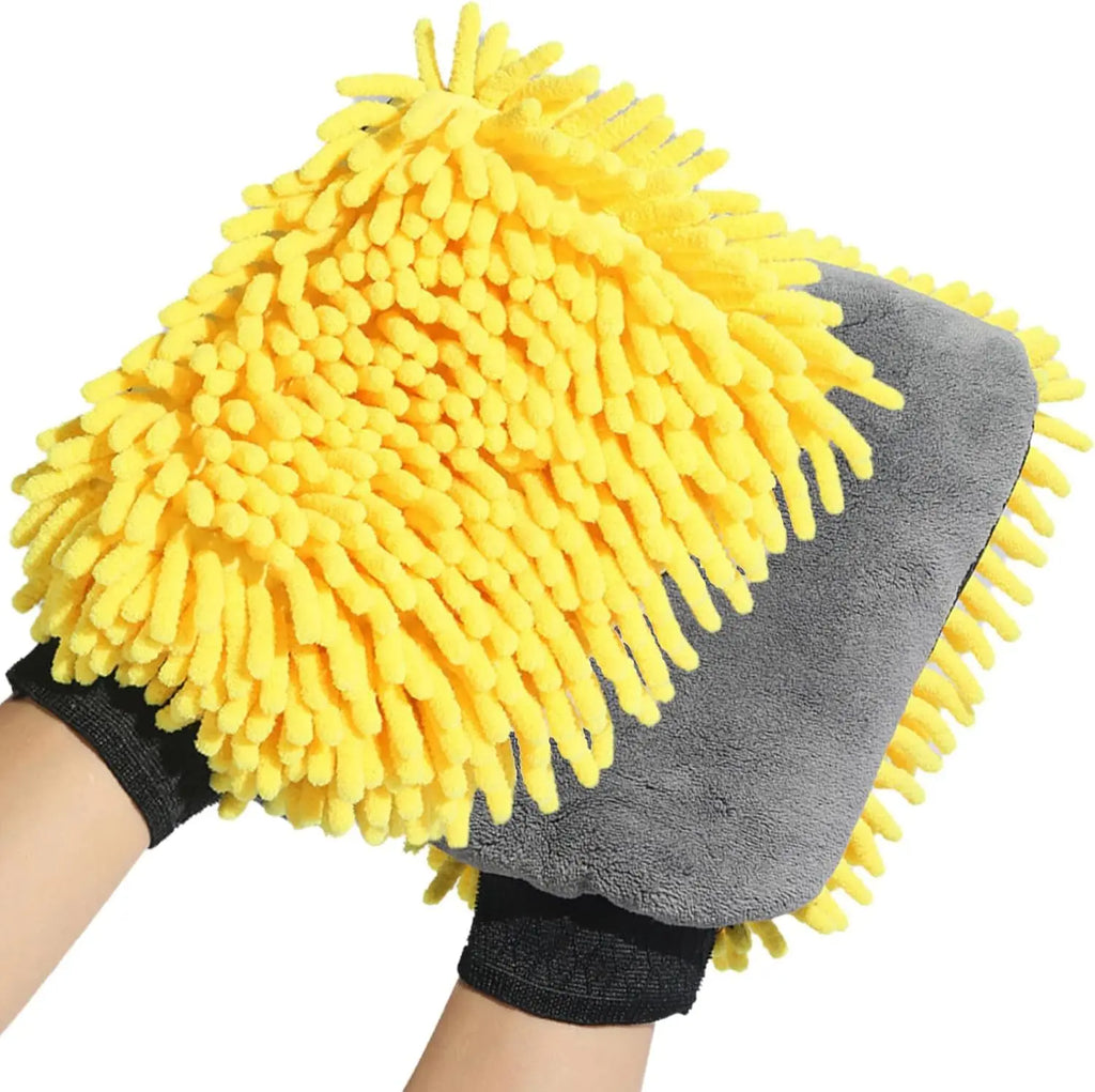 Car wash gloves do not damage paint surface waterproof special Chenille polyps for car wipe rag brush car bear paw 100g Qme