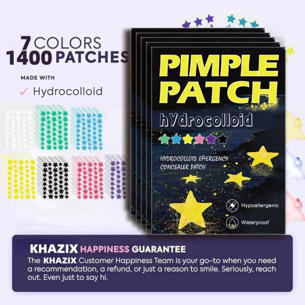 1400pcs Hydrocolloid acne patches, round acne patches, star-shaped acne patches Facial Care Acne Tool Acne Stickers Accessories Qme