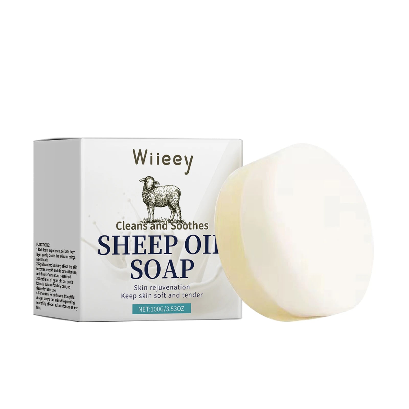 Natural Sheep Oil Soap Children Deeply Cleaning Remove Stains Improve Qme 100g Boxed