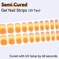 Gradient Semi-cured Nail Wraps Solid Dot Adhesive Waterproof Long Qme NC240098