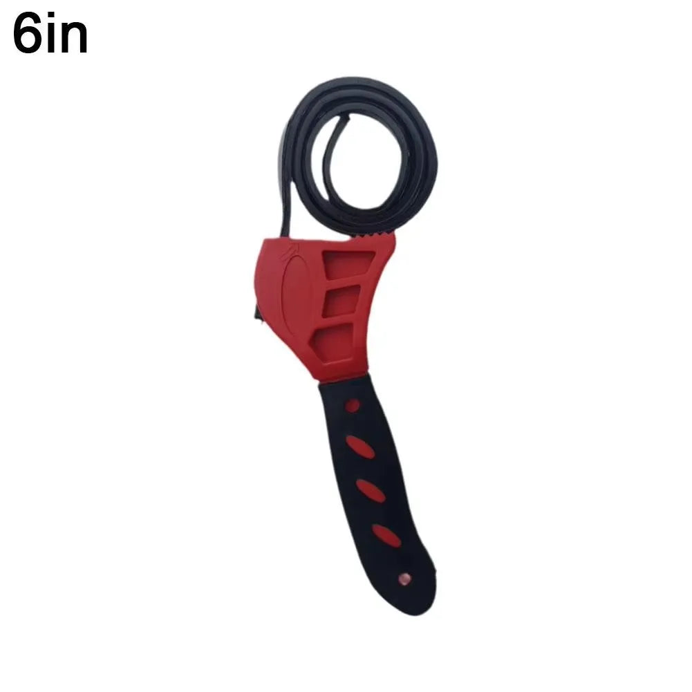 Llave de correa de 6/8 pulgadas, extractor de filtro de aceite, llave de correa ajustable, abridor de llave de cadena, herramien Qme 1PC Red