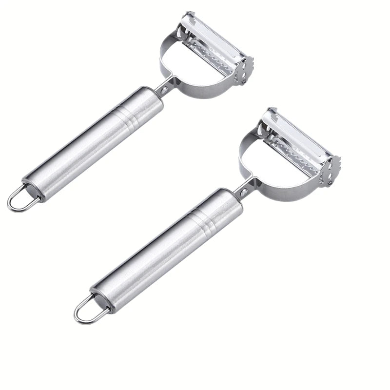 Vegetable Peeler Stainless Steel Melon Planer Double-Head Peeler Household Kitchen Multiple-Function Fruit And Vegetable Peeler Qme 2in1 Peeler 2PCS