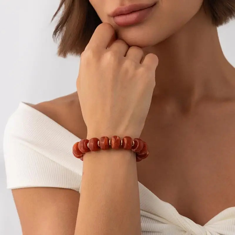 Y2K Colorful Smudging Resin Beads Chain Necklace Women Trend Collares