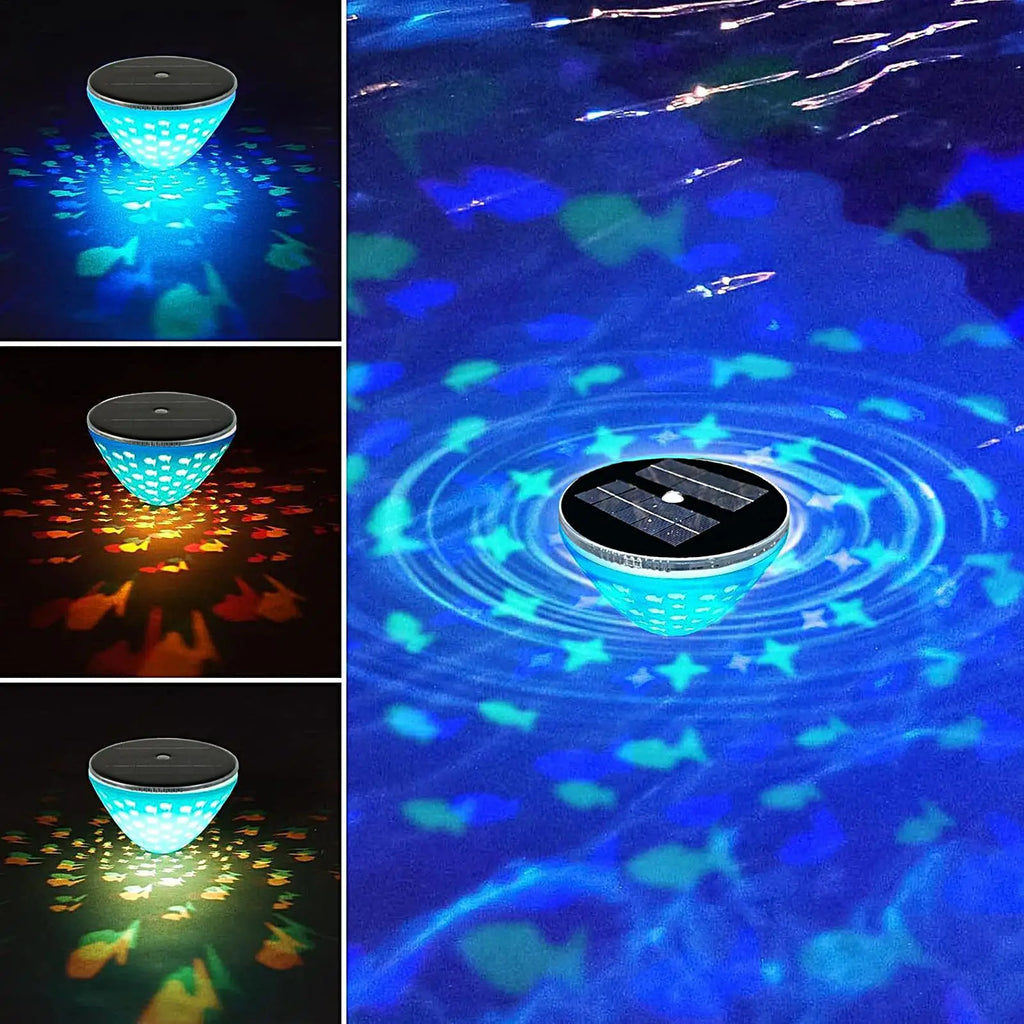 Pool Solar Lights 2 Pieces Projection Outdoor Decor Outdoor Pool Lights Backyard Decor For Indoor Home Bathtub Hot Tub Swimming Qme