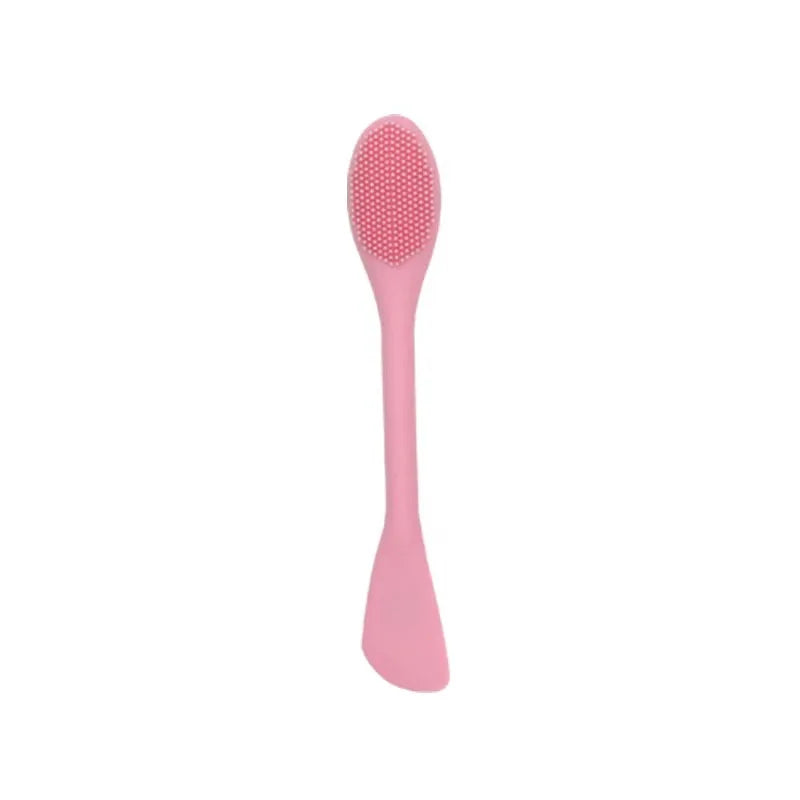 1PC Double Headed Silicone Face Cleansing Scrubber Brush Facial Mask Brushes Applicator for Women Face Makeup Brush Skin Care Qme Pink