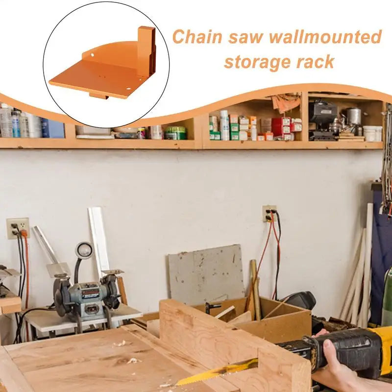 Chainsaw Wall Mount Hanger Heavy Duty Chainsaw Holder For Garage Chain Saw Display Power Tool Rack Garage Storage Holder Garden Qme