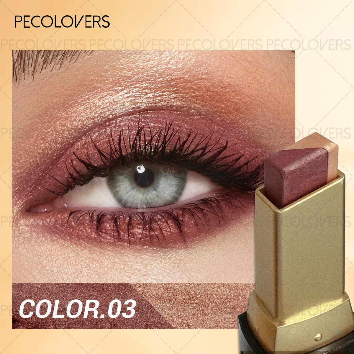 Two-tone Eyeshadow Stick Pearl Shimmer Waterproof Non-fading Rose Qme 03