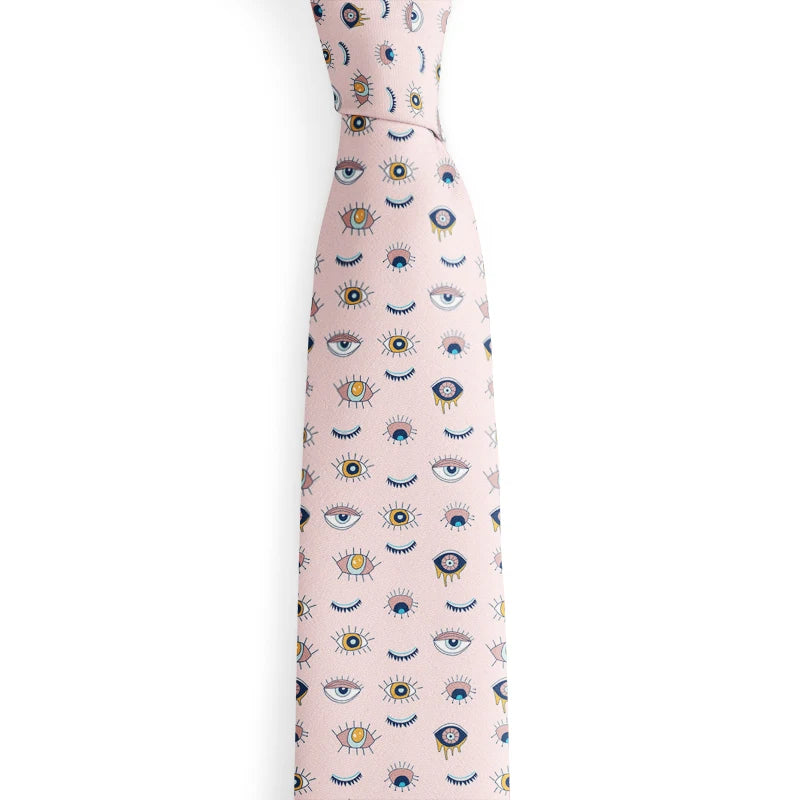 Fashion Eye Print Polyester Wide Tie Novelty Men's Classic Qme