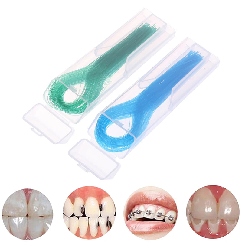 Dental Floss Threader Traction Line Oral Crown Brace Bridge Implant Qme