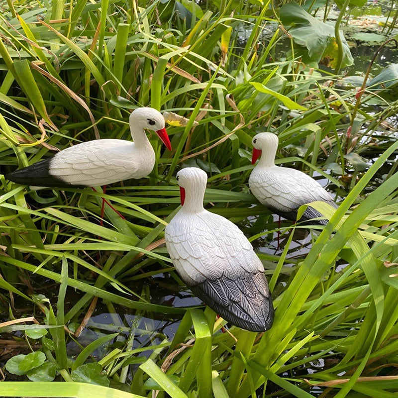 Outdoor Garden Decoration Creative Lifelike Animal Model White Crane Qme