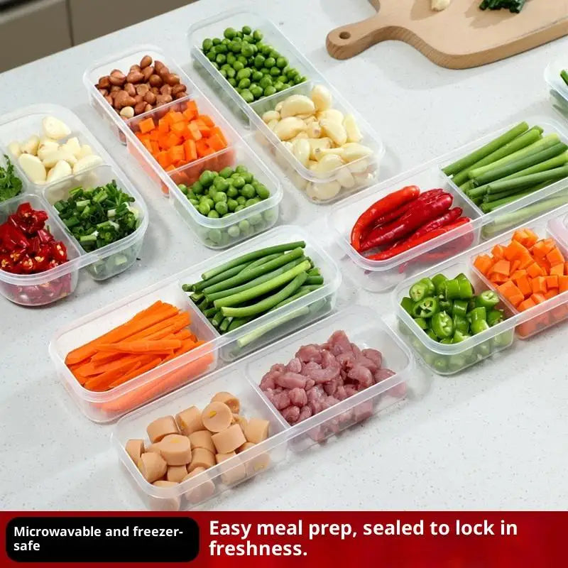 2 3-Compartment Refrigerated Storage Refrigerator Box Packed Meal Qme