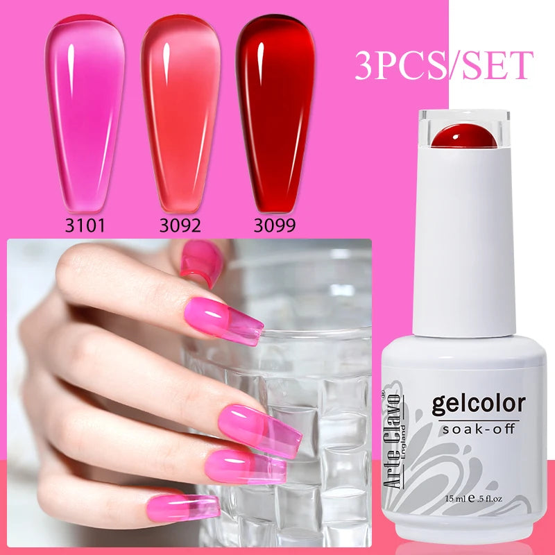 Arte Clavo Gel Nail Polish Art UV LED Manicure Long Lasting Soak Off Qme 3B-ZH28